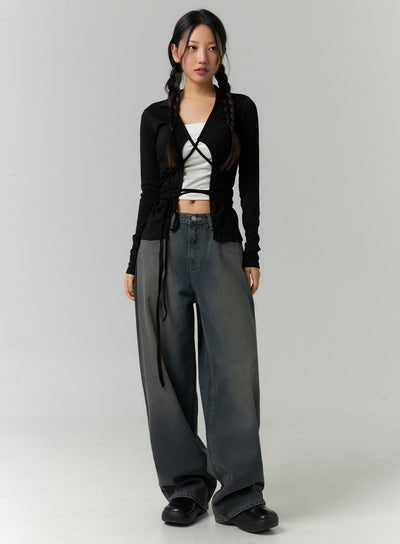 wide-fit-washed-jeans-cn324 / Blue