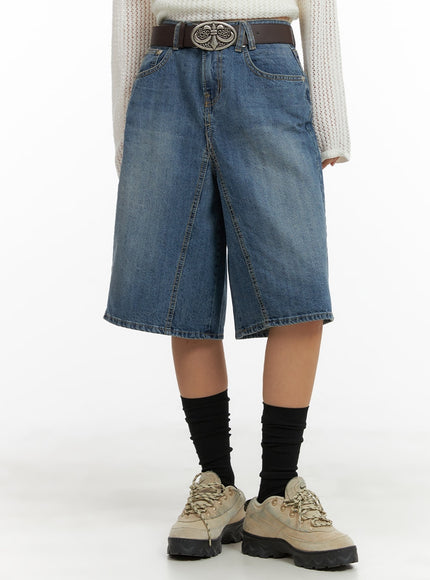 vintage-washed-wide-leg-jorts-ca415 / Blue