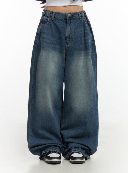 sienna-denim-dream-buttoned-baggy-jeans-co414 / Blue