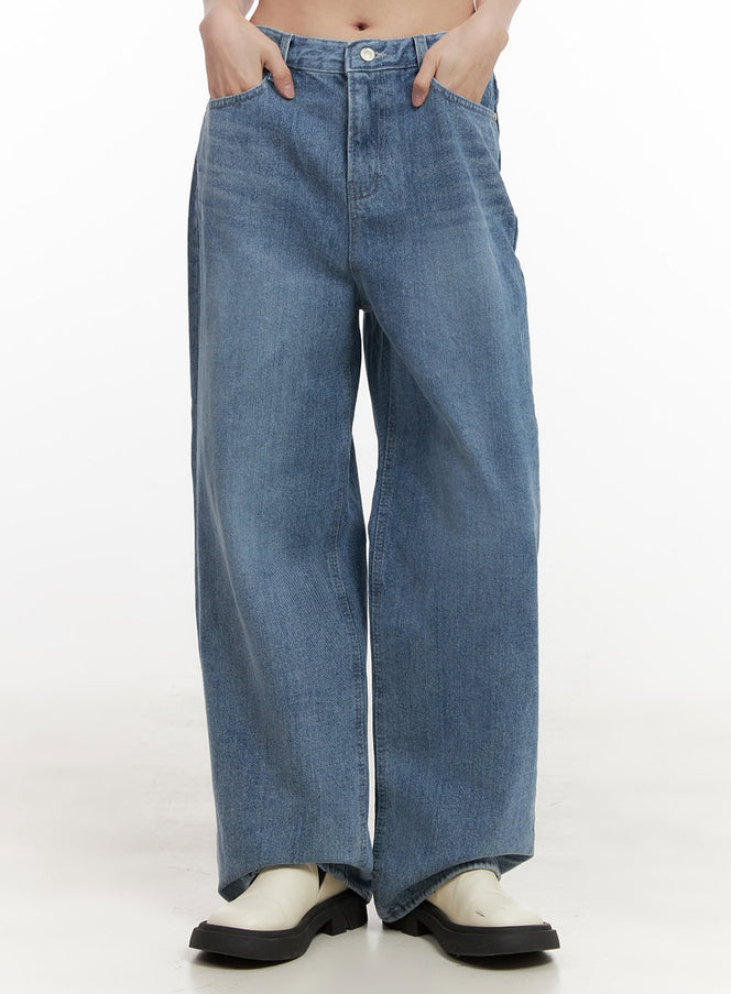 mandy-washed-wide-leg-jeans-od418 / Blue