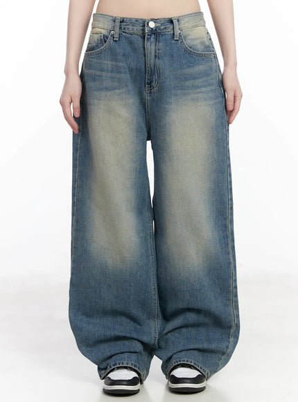 winona-vintage-wash-baggy-jeans-cm524 / Blue