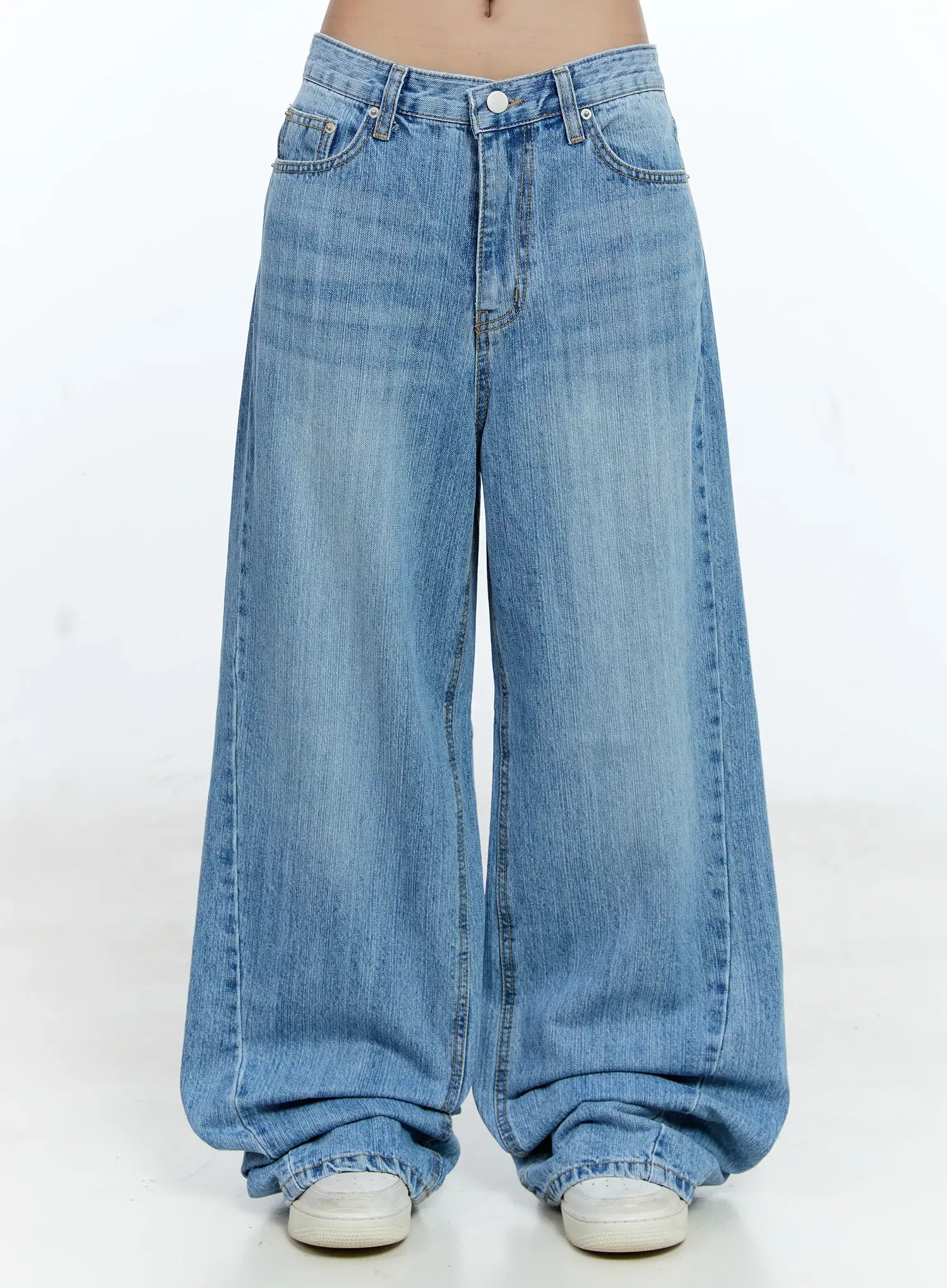 lina-wide-leg-denim-jeans-cg513 / Blue