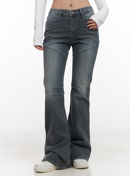 carrie-slim-fit-washed-bootcut-jeans-cd416 / Blue