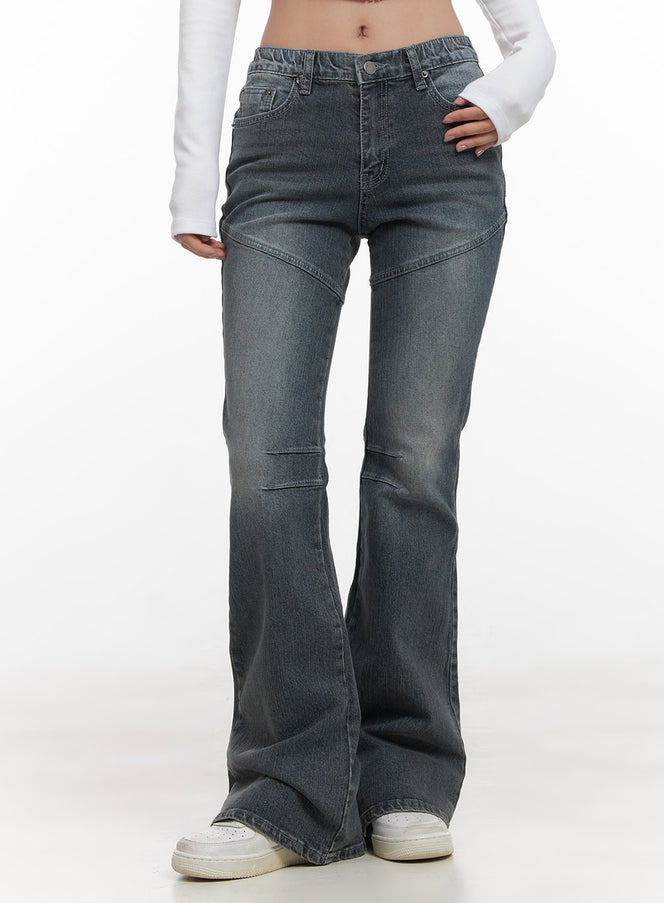 carrie-slim-fit-washed-bootcut-jeans-cd416 / Blue