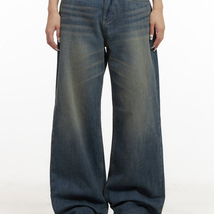 michelle-washed-wide-leg-jeans-cj508 / Blue