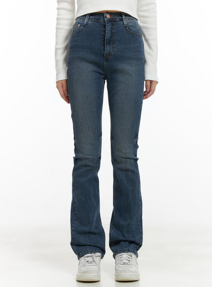 pixie-slim-washed-bootcut-jeans-cg427 / Blue