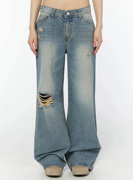 colette-distressed-wide-leg-jeans-iu518 / Blue