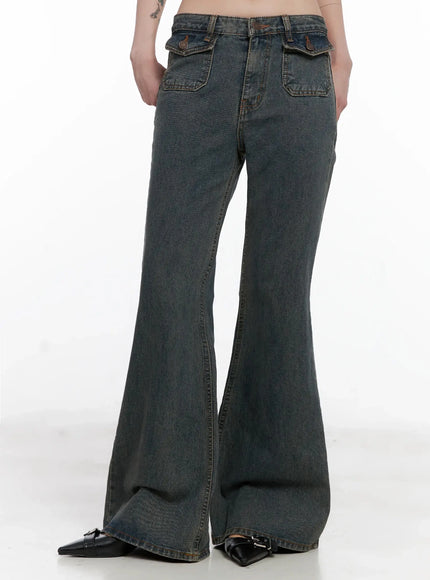rayne-washed-flared-jeans-is508 / Blue