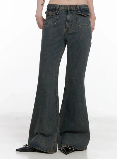 rayne-washed-flared-jeans-is508 / Blue