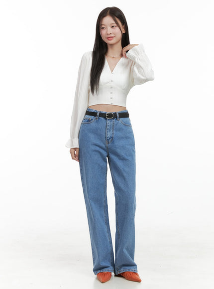 kiara-washed-straight-leg-jeans-og416 / Blue