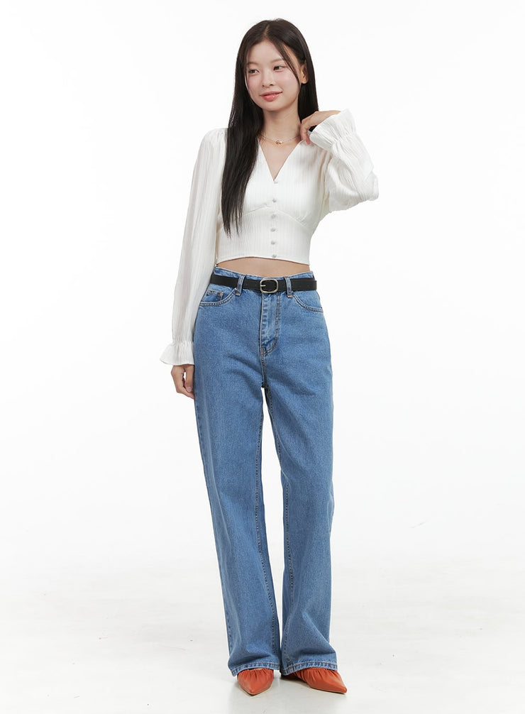 kiara-washed-straight-leg-jeans-og416 / Blue