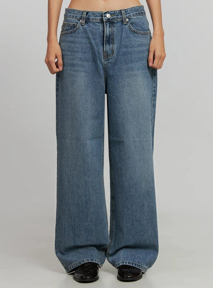 inka-washed-wide-leg-jeans-ij502 / Blue