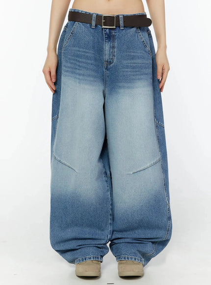 celie-baggy-pin-tuck-jeans-cu515 / Blue