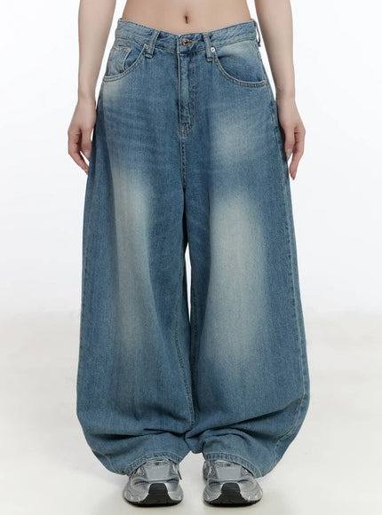 clar-washed-wide-leg-jeans-ca503 / Blue