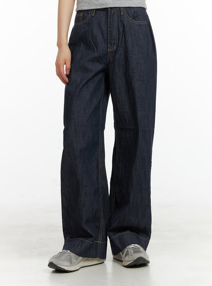 stitched-baggy-jeans-cy414 / Blue