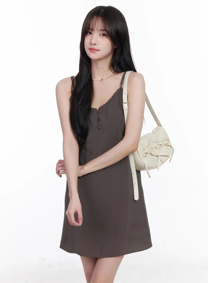 sleeveless-flare-mini-dress-cm531 / Brown