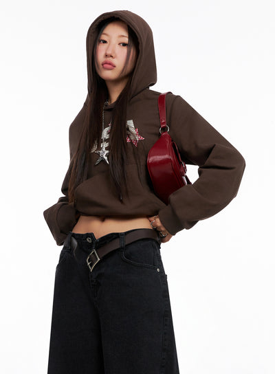 usa-graphic-hoodie-ig528 / Brown