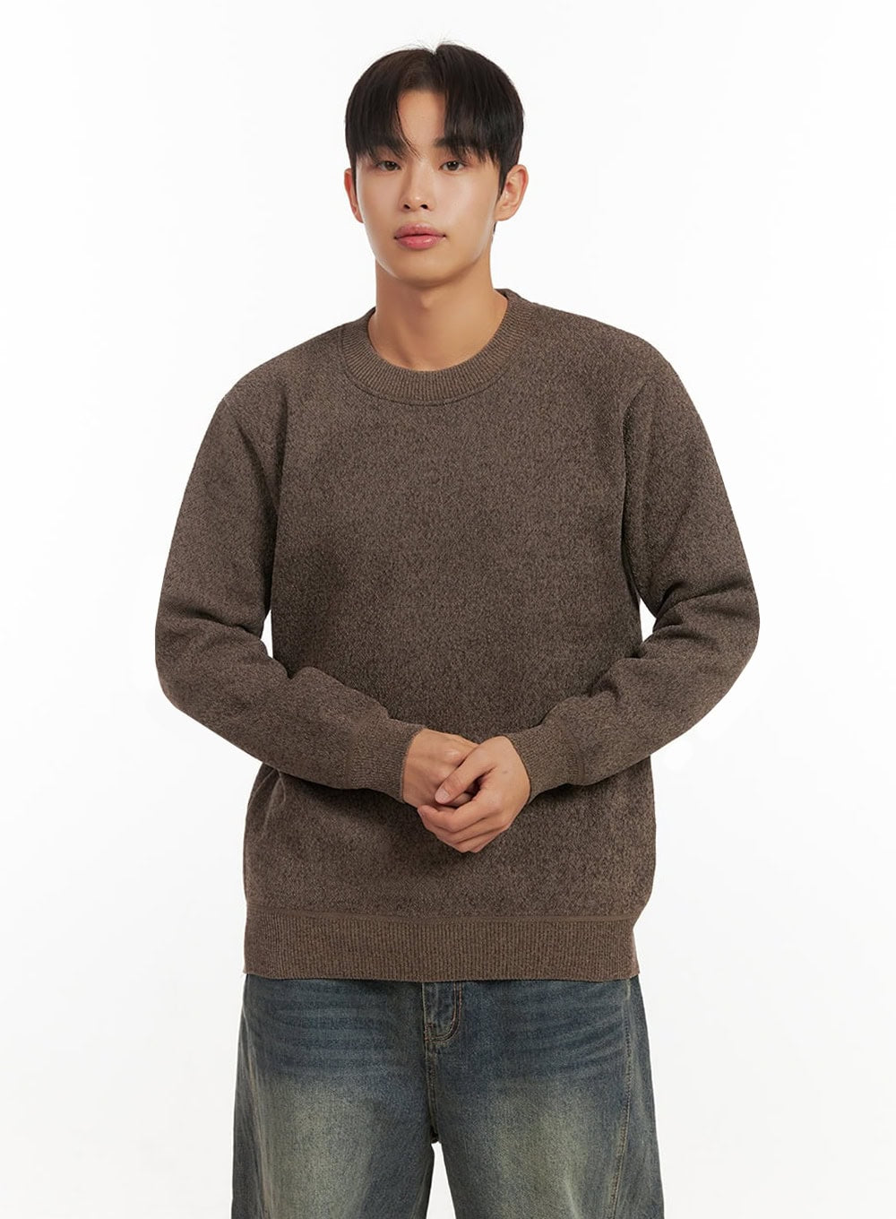 mens-soft-touch-round-neck-sweater-id406 / Brown