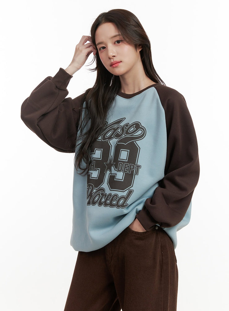 cozygraphic-raglan-sweatshirt-on429 / Brown