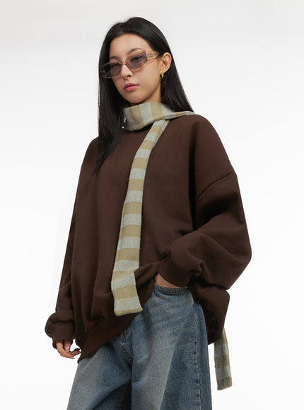 classic-oversized-crew-neck-ij503 / Brown