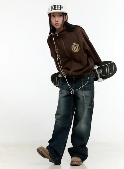 oversized-fleece-track-jacket-cn505 / Brown