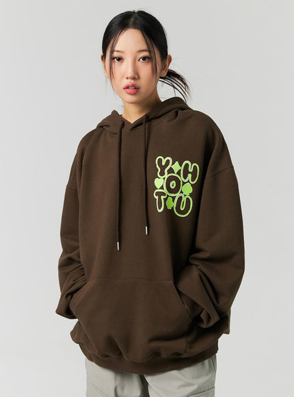 graphic-hooded-sweatshirt-co323 / Brown