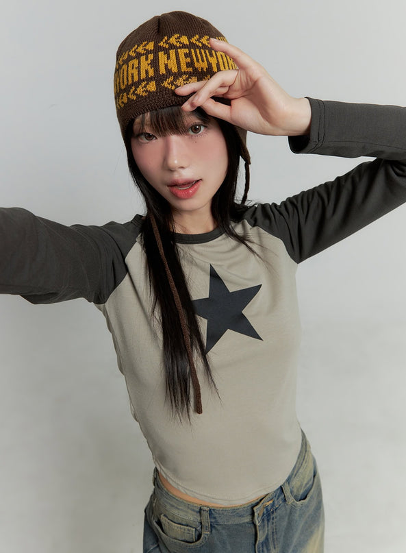 graphic-lettering-beanie-cg426 / Brown