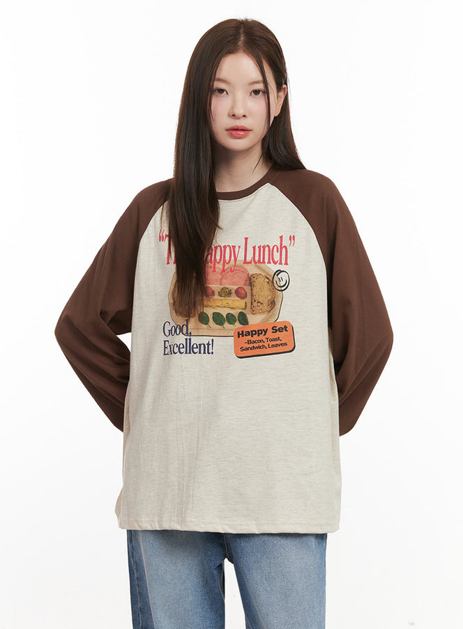 graphic-long-sleeve-t-shirt-ij530 / Brown