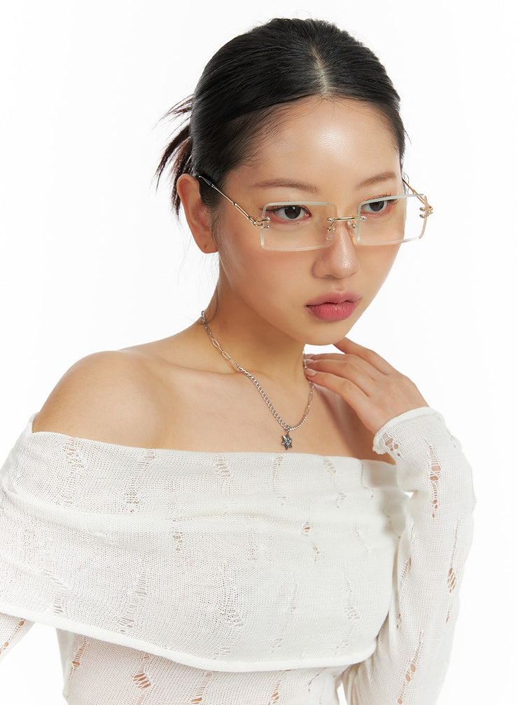 square-glasses-cf416 / Clear