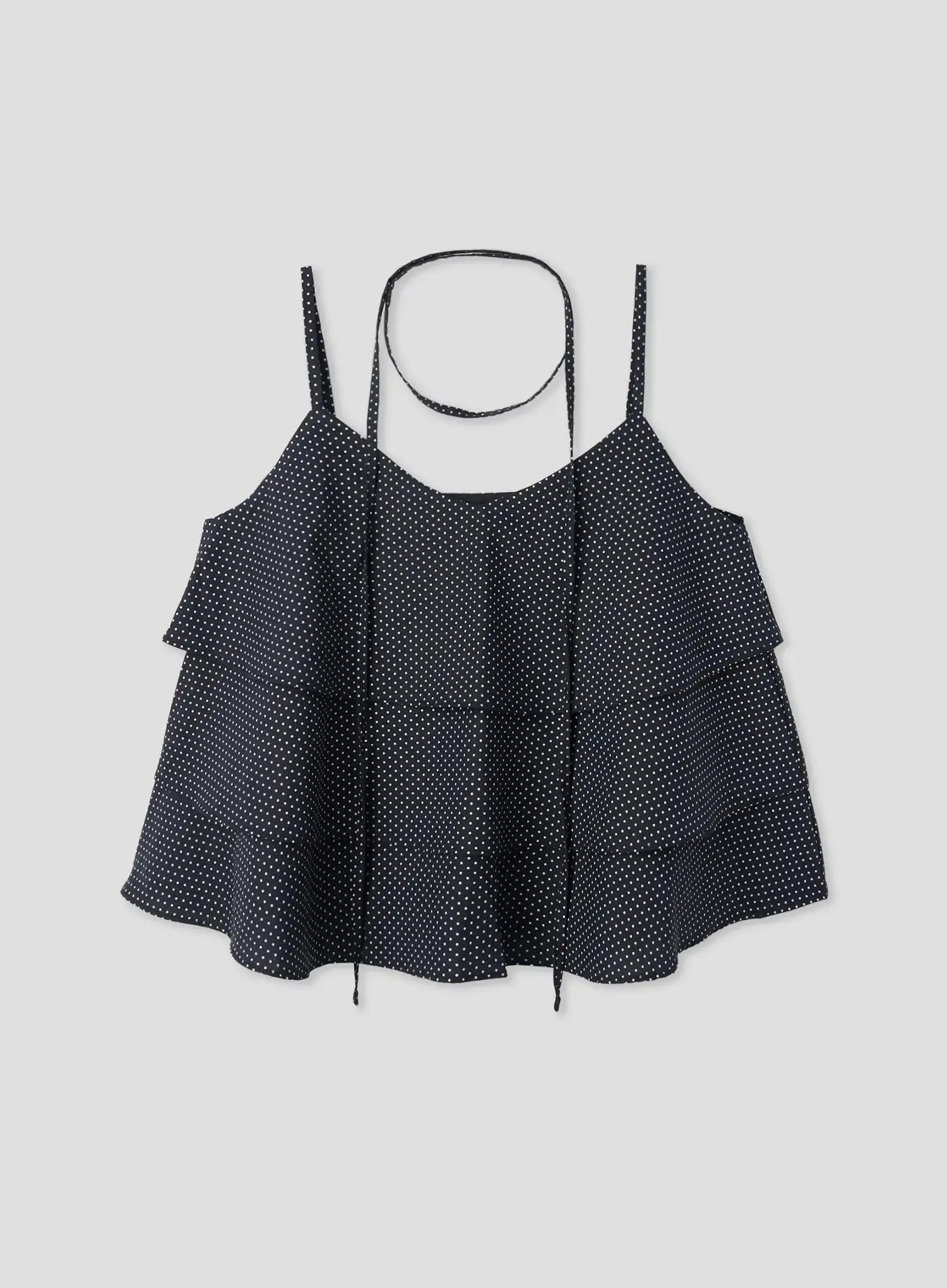 polka-dot-ruffle-cami-iu526 / Dark blue