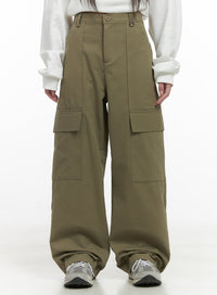 loosefit-cotton-cargo-trousers-cs413 / Dark beige