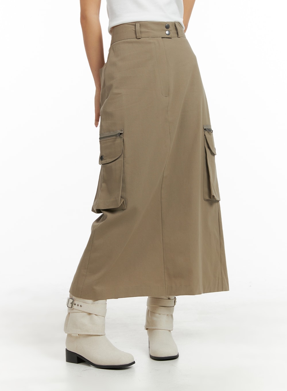 Two-Button Cargo Maxi Skirt CM422 - Acubi style | LEWKIN