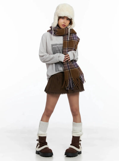 seven-graphic-knit-top-id503 / Dark beige