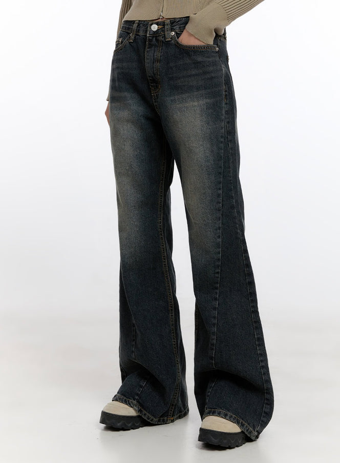 sasha-washed-flared-jeans-cn421 / Dark blue