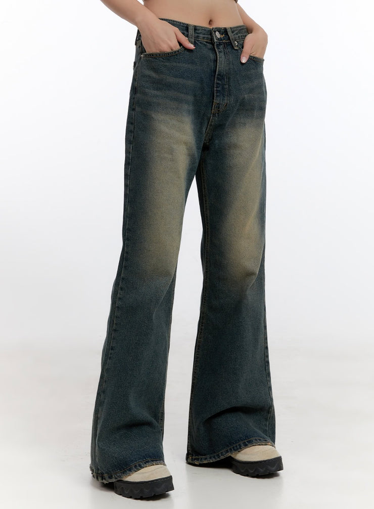 yelena-denim-slim-fit-flared-jeans-cn420 / Dark blue