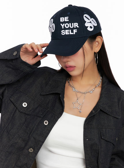 casual-lettering-cap-ig527 / Dark blue