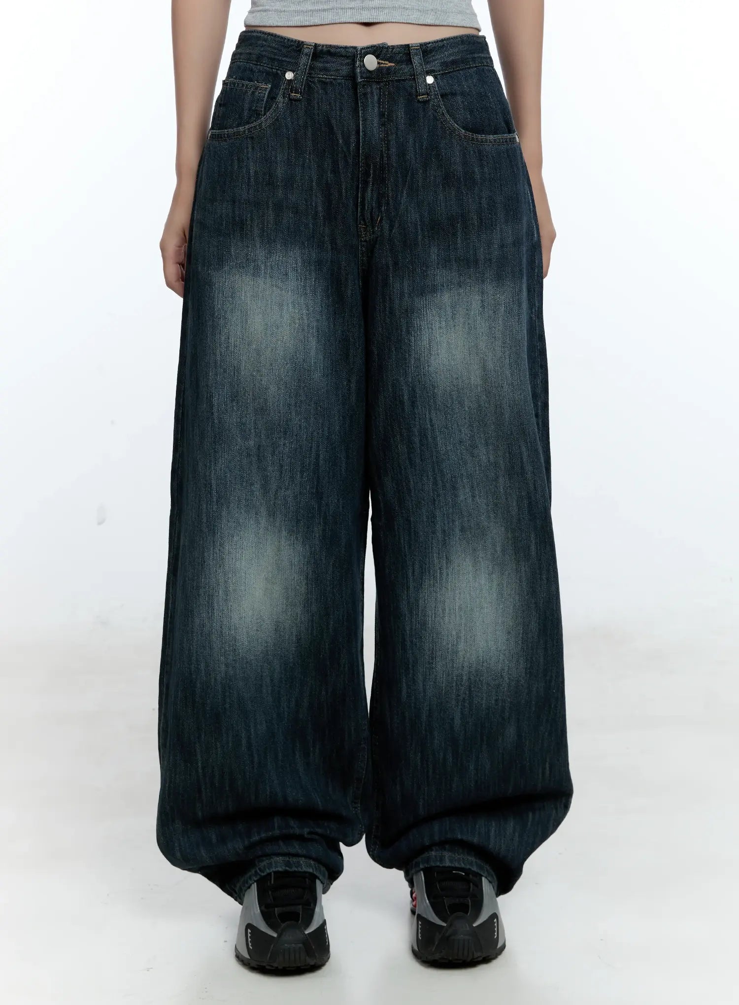 sooyeon-washed-baggy-jeans-cu527 / Dark blue