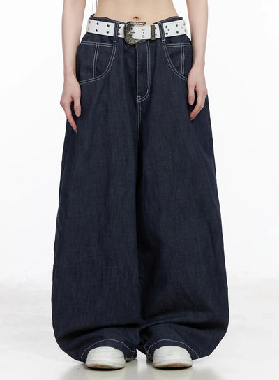 izzy-wide-leg-baggy-jeans-iu509 / Dark blue