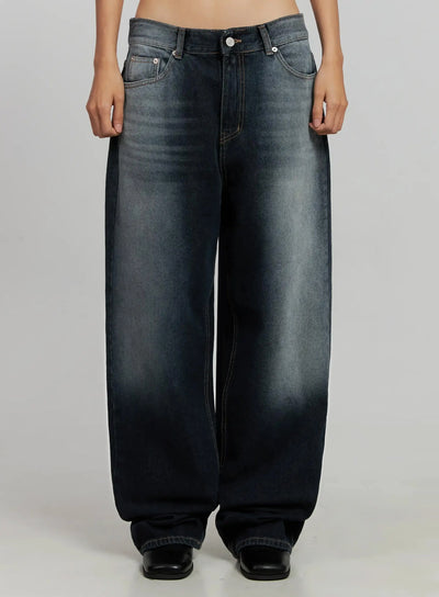 chaya-washed-wide-jeans-ij505 / Dark blue