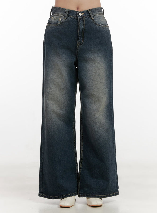 jessica-washed-wide-leg-jeans-on429 / Dark blue