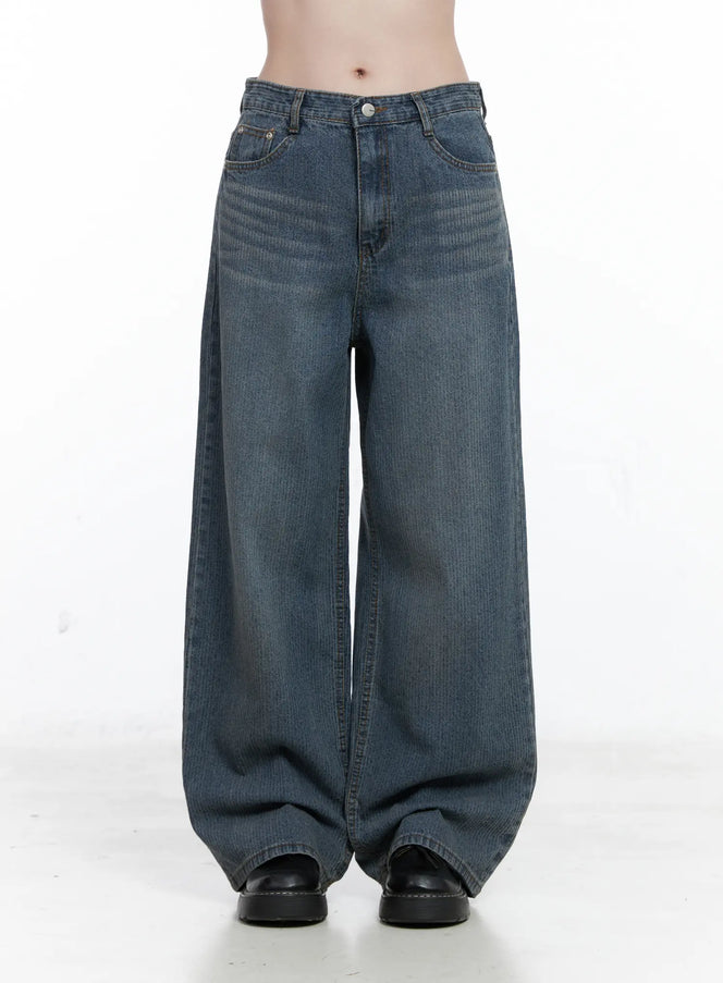 riley-washed-baggy-jeans-co503 / Dark blue