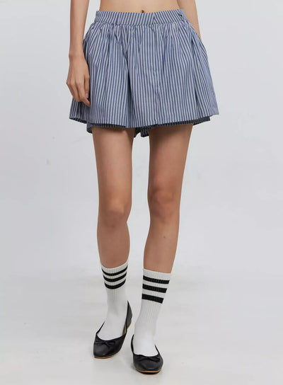 striped-skort-is515 / Dark blue