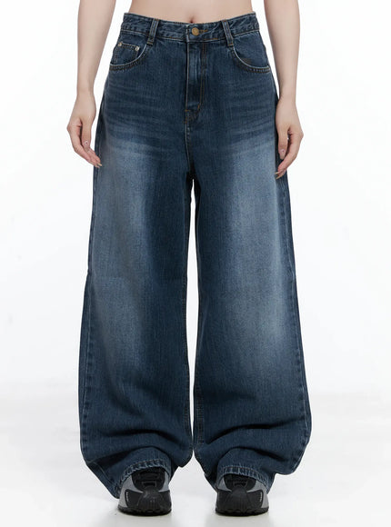 beny-washed-wide-leg-jeans-cc1908 / Dark blue