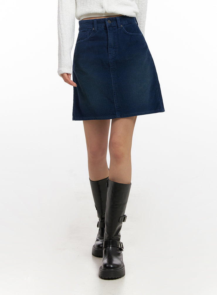 cozy-denim-mini-skirt-cn428 / Dark blue