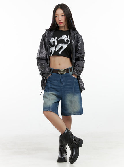 blue-washed-baggy-jorts-ol408 / Dark blue