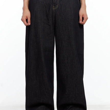 mens-dark-denim-baggy-jeans-il516 / Dark blue