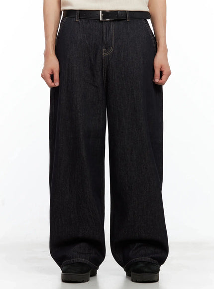 mens-dark-denim-baggy-jeans-il516 / Dark blue