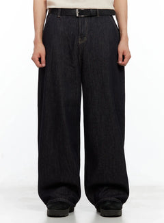 mens-dark-denim-baggy-jeans-il516 / Dark blue