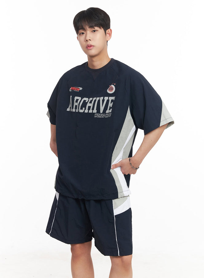 mens-archive-graphic-string-sports-t-shirt-ia525 / Dark blue