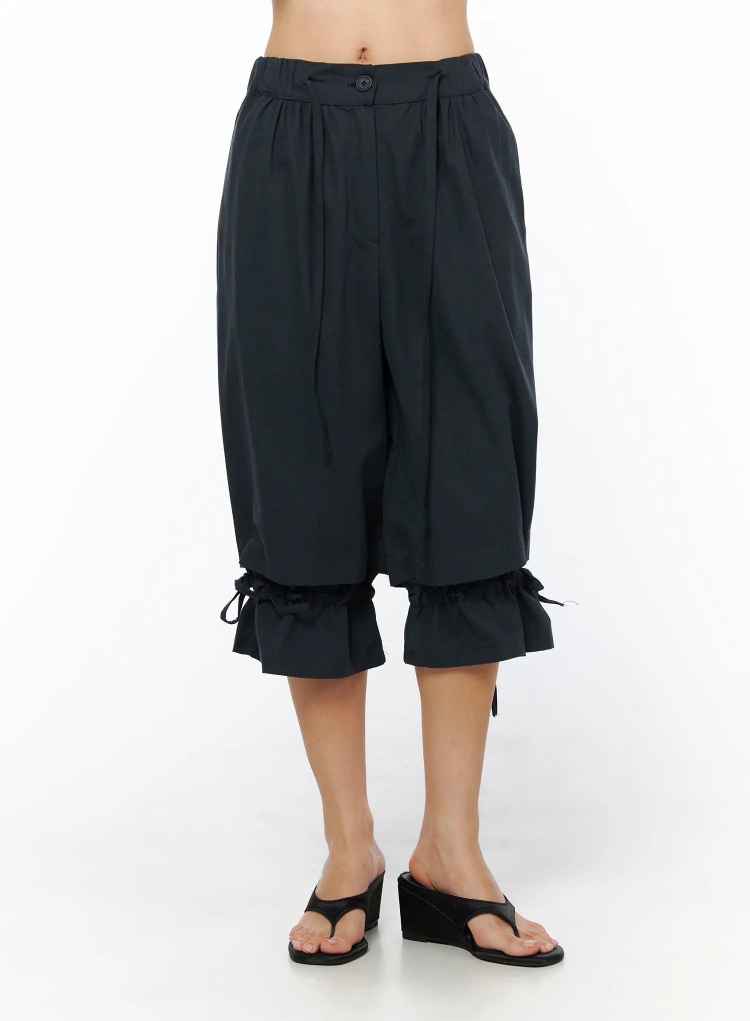 ribbon-detail-capri-pants-cu512 / Dark blue